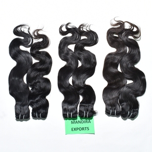 Vente en gros 100% Extensions de cheveux humains Bodywave vierges naturels du sud de l'Inde Couleur noire Aucun cheveux humains traités chimiquement - Product Image 3
