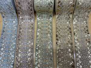 Custom Made Floral Embroidered <b>Laces</b> with Thead Work and Sequin Work Ideal for Resale by Clothing Designers and Stores - Product Image 6