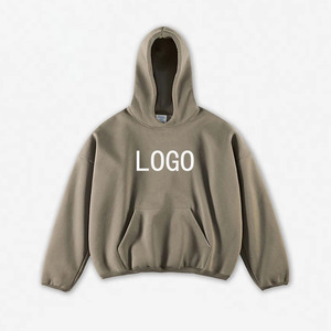 Sweat-shirts à capuche pour hommes, coupe ample et oversize, personnalisables avec logo, pour l'hiver, en molleton épais 400G, couleur unie, style streetwear décontracté - Product Image 1