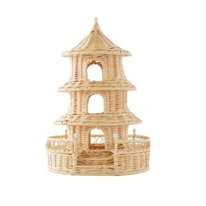 โคมไฟหวายทรงเจดีย์ ของตกแต่งบ้าน โคมไฟหวายขายส่งสำหรับตกแต่งโต๊ะงานเลี้ยง ผลิตในเวียดนาม - Product Image 1