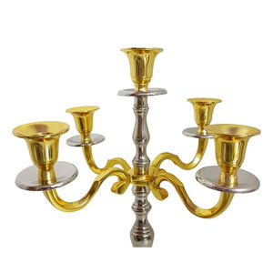 Luxueux or argent mixte décoratif bougeoir candélabre Vintage métal aluminium bougeoir à prix abordable - Product Image 3