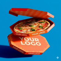Carton ondulé de qualité alimentaire, boîte à pizza résistante, imperméable, avec pelliculage mat flexographique, biodégradable, écologique, jetable