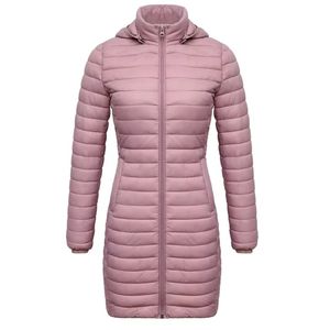 Chaqueta acolchada larga para mujer con capucha, cálida, ligera para invierno, para la temporada de otoño e invierno, Chaqueta larga de plumón - Product Image 3
