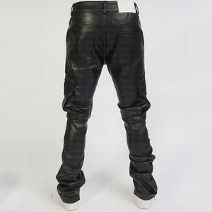 Customize Y2k <b>Leather</b> Stacked Flare <b>Pants</b> for Men New Streetwear Pu Faux <b>Leather</b> Stacked Flared <b>Cargo</b> <b>Pants</b> 2025 - Product Image 5