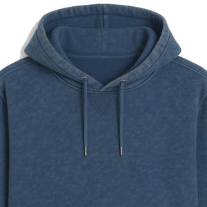 Vintage personalizado Streetwear Boxy Puff Sudadera con capucha bordado recortado francés Terry Fleece DTG estampado gráfico estilo francés recortado Sudadera con capucha - Product Image 2