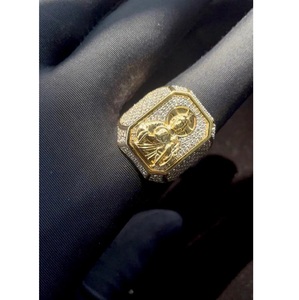 แหวนทองคำหรูหรา Vermeil St. Jude พร้อมประกายเพชร CZ สำหรับสวมใส่ในชีวิตประจำวัน - Product Image 1