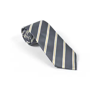 customized woven strip neck tie for university polyester logo tie for school club cheap price supplier of top qualities ties