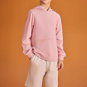 เสื้อสเวตเตอร์แขนยาวมีฮู้ดสำหรับเด็กผู้ชายเสื้อกันหนาวมีฮู้ดแบบลำลองมีฮู้ดสีชมพูดูแลง่ายซักเครื่องได้ - Product Image 2