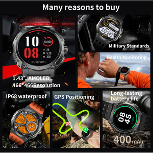 Reloj Inteligente AK17G con GPS, Pantalla Táctil AMOLED de 36-40 mm, Resistente al Agua IP68, Reloj Deportivo con Monitor de Frecuencia Cardíaca, Oxígeno en Sangre y Seguimiento del Sueño - Product Image 3