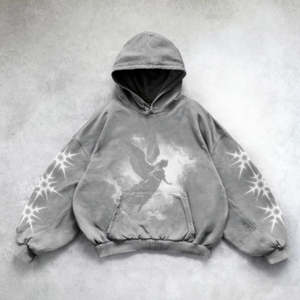 Sweat-shirt à capuche unisexe en coton, coupe ample, décontracté, avec impression de logo personnalisé, délavage acide, tissu 500 g/m², 400 g/m² - Product Image 5