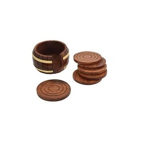 Best Selling Acacia Wooden <b>Drink</b> <b>Coasters</b> Simple and Classy in Light Brown Good Looking Mats & Pads - Product Image 5