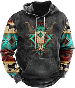 Sweat à capuche vintage personnalisé pour homme, maillot de hockey sur glace brodé surdimensionné N-HL - Product Image 3