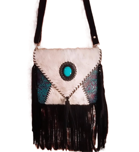 Sac à bandoulière bohème pour femmes en cuir véritable, imprimés animaliers western, fermeture éclair sécurisée et durable pour les voyages d'hiver/automne/été - Product Image 3