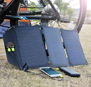 Panneau solaire portable monocristallin noir pliable de 20 watts, étanche IP67, en ETFE - Product Image 1