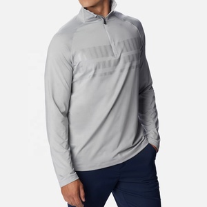 Pull de golf à col roulé 1/4 à col zippé et décontracté marron personnalisé 100% polyester respirant à séchage rapide léger - Product Image 6