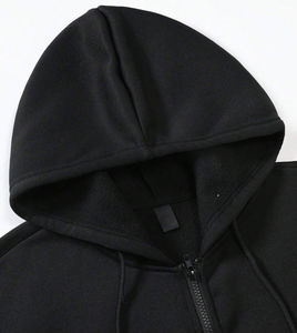 Sweat à capuche personnalisé avec impression DTF, de haute qualité, avec inscription et motif croisé, cordon de serrage, épaules tombantes, streetwear pour hommes - Product Image 5