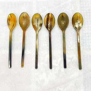 ช้อนทำมือจากเขาควายคุณภาพดี เป็นมิตรกับสิ่งแวดล้อม ขัดเงา สีธรรมชาติ สำหรับใช้ในบ้าน สไตล์โมเดิร์น ใช้เป็นช้อนกาแฟ หรือของตกแต่ง - Product Image 6