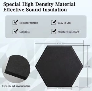 Paneles acústicos hexagonales de madera maciza modernos para oficina en casa impermeable Exterior MDF espuma a prueba de sonido para estudios hoteles dormitorios - Product Image 5