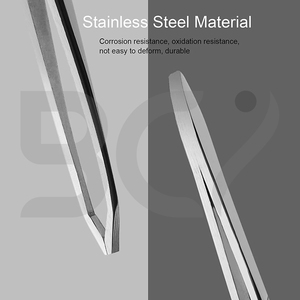 Pinzas de 3 piezas, herramientas de belleza de productos de acero inoxidable, pinzas para cejas con revestimiento antideslizante, para pelos encarnados de cejas - Product Image 3