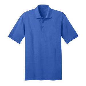 Polo de Punto Jersey de Mezcla de Algodón Peinado de Alta Calidad, Color Azul - Product Image 4
