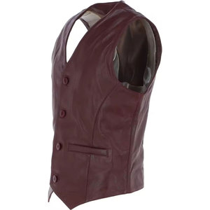 Fashion Wear 2026 Leather <b>Vests</b> Breathable Customized Good Quality Top Design Leather <b>Vest</b> - Product Image 2