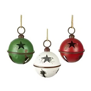 Campanas de Navidad recubiertas de plata en 3 campanas colgantes de jardín decorativas de diferentes diseños Juego de campanas de metal - Product Image 4