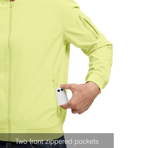 Blouson aviateur décontracté personnalisé pour hommes pour l'automne col montant coupe-vent zippé avec poches respirant et coupe-vent - Product Image 6