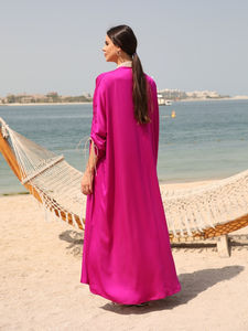 Robes Abaya Islamiques de Luxe Modernes et Sophistiquées en Gros - Couleur Personnalisée, Anti-Froissage, Fait Main, Manches Longues pour Adultes, en Soie - Product Image 4