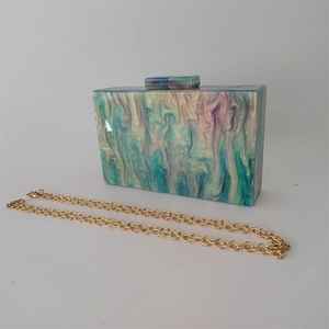 Sac à main en résine beige artisanal |   Sac à main de luxe élégant pour un usage quotidien et le maquillage |   Nouveautés imperméables et durables - Product Image 2