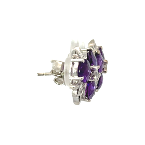 โลโก้ที่กำหนดเองของแท้อเมทิสต์อเมริกันเพชรสามเม็ดต่างหูเม็ดเดี่ยวหินดีไซน์ทันสมัยเครื่องประดับเงินราคาที่ดีที่สุดสำหรับวันครบรอบ - Product Image 3