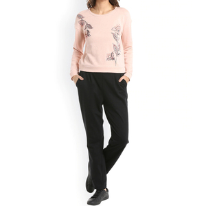 Vente en gros de pulls en molleton bas pour femmes à quantité minimale de commande hauts coupe-vent brodés sweat-shirt d'hiver décontracté disponible dans toutes les couleurs - Product Image 5