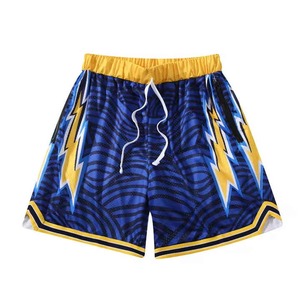 Short de basket-ball personnalisé en maille de polyester avec logo pour hommes en vente en gros - Product Image 1