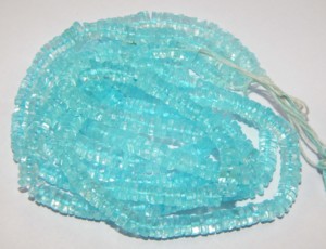 Cuentas de piedra de Topacio Azul Topacio azul natural Piedra preciosa Forma de neumático Cuentas espaciadoras Heishi - Product Image 3