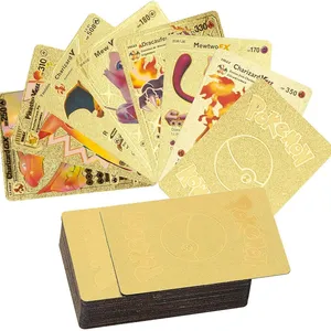 Großhandel 55 Pcs Gold Poke mon Sammelkarten Poke mon Booster Box Spielkarten Poke mon Karten