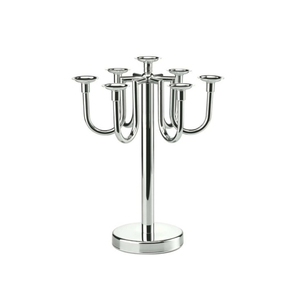 Candelabro de aluminio plateado para decoración del hogar para Navidad, cumpleaños y mesa de Pascua - Product Image 1