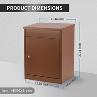 Boîte aux lettres de livraison de colis en acier inoxydable avec revêtement en poudre, personnalisable en couleur et logo, pour extérieur, style moderne, fabrication ODM/OEM, vente en gros Vietnam