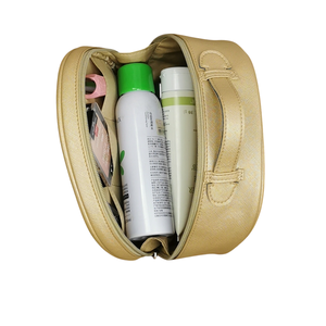 Wholesale Oval PU <b>Cosmetic</b> <b>Bag</b> Portable Women's Portable <b>Travel</b> Toiletry Storage <b>Bag</b> - Product Image 3