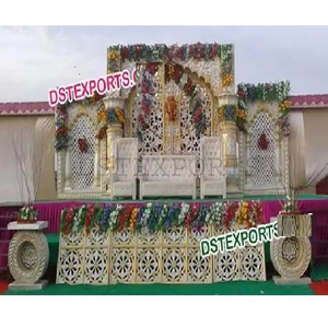 Boda India Ultimate Stage Set Tema real Etapa DE BODA Última decoración de escenario de boda - Product Image 1