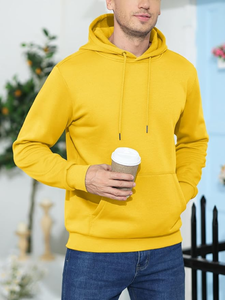 Sweat-shirt à capuche pour homme, 100% coton, coupe ample, avec poche, respirant, écologique, décontracté, manches longues, chaud - Product Image 2
