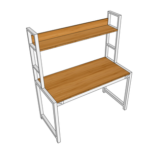 <b>Bamboo</b> Standing <b>Table</b> & Shelf Set 60x128x150cm Easy Installation - Product Image 4