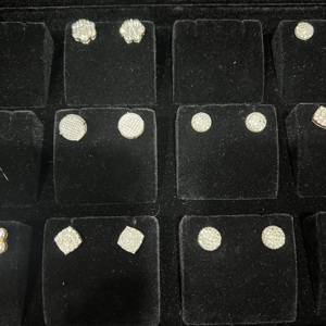 10K 14K 18K Oro Rosa sólido y oro blanco Diamante cultivado en laboratorio Lujo Hip Hop Pendientes finos para mujeres Hombres - Product Image 4