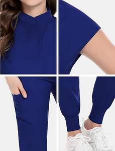 Directo de fábrica, conjunto de uniforme de enfermera para mujer, traje de Jogger, ropa de trabajo médica con múltiples bolsillos estirable para hospitales y clínicas - Product Image 5