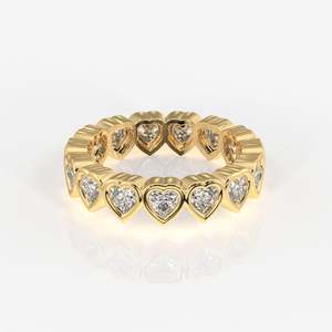 18K Gold Heart Cut Moissanite Diamond Eternity Band <b>Ring</b> - Product Image 1