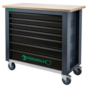 Banc de travail mobile anthracite Stahlwille avec armoire à outils à 7 tiroirs - Product Image 1