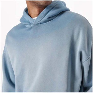 Sudadera con Capucha Personalizada de Invierno, Bordada con Letras, Tejida, Vintage, Lavada, Gris, con Cierre Completo, Corte Regular para Hombre - Product Image 6