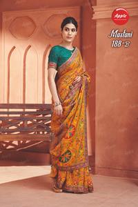 โดลาวิสโคส่าหรีแท้สวยสง่าพร้อมพิมพ์ตำแหน่งที่ซับซ้อนผ้านุ่มน้ำหนักเบาออกแบบให้เข้ากับงานปาร์ตี้และส่าหรี - Product Image 4