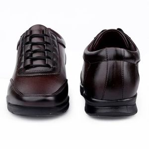 Mocasines informales de negocios para hombre, diseño moderno de cuero, cierre con cordones para vestir inteligente, zapatos formales planos ligeros para todas las estaciones - Product Image 4