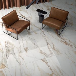 Carreaux de sol et murs intérieurs en porcelaine effet marbre blanc antique élégants 120x280 cm, ultra-minces 6 mm, sans joint, finition mate, luxe - Product Image 4