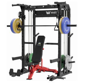 MAJOR FITNESS F22 - Soporte de Sentadillas Multifuncional de Acero Todo en Uno, Capacidad de 1600 lb, Sistema de Poleas Dobles Ajustables - Product Image 1