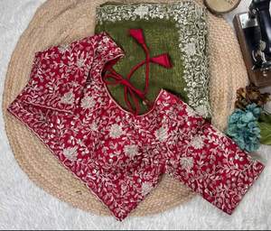 FANCY BANARASI SEDA ORO ZARI TEJIDO TRABAJO SAREE CON BLUSA DESCOSADA VINO - Product Image 3